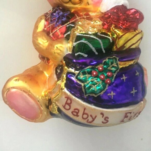✨NEW! Authentic Christopher Radko Limited TEDDY BEAR BABY Large Glass Ornament ✨ - Picture 5 of 10
